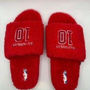 Balenciaga Red NBA Furry Slides